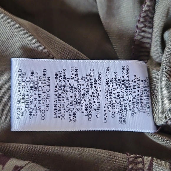 Michael Kors green and brown patterned top, Sz S/P - Picture 8 of 8